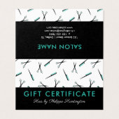 Certificat cadeau de salon de coiffure ciseaux et  (Outside Unfolded)