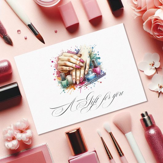 Certificat Cadeau de Salon de Manucure à l'Aquarel
