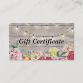 Certificat cadeau de salon Floral Wood & String Li (Devant)