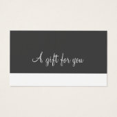 Certificat cadeau de script minimaliste (Devant)