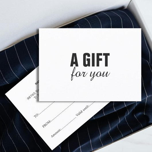 Certificat Cadeau de Simplicité et d'Élégance Noir