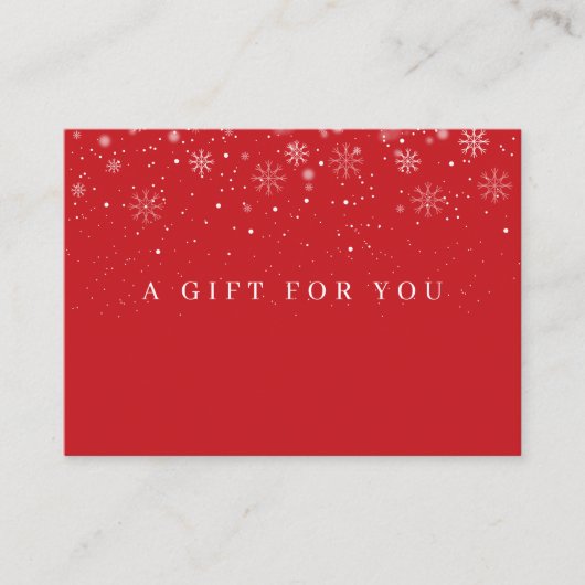 Certificat cadeau de Snowflakes d'affaires de vaca (Devant)