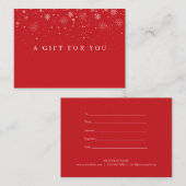 Certificat cadeau de Snowflakes d'affaires de vaca (Devant / Derrière)