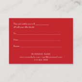 Certificat cadeau de Snowflakes d'affaires de vaca (Dos)