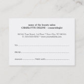 Certificat Cadeau de Soins de Peau à Texture Éléga (Dos)