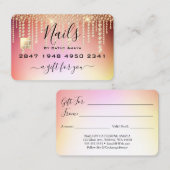 Certificat cadeau de style carte de crédit (Devant / Derrière)