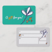 Certificat cadeau de taille de carte cadeau, D1-05 (Devant / Derrière)