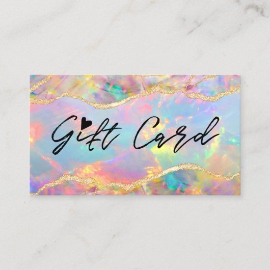 certificat cadeau de texture opale colorée (Devant)