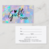 certificat cadeau de texture opale violet (Devant / Derrière)