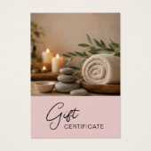 Certificat Cadeau de Thérapeute en Massage de Spa  (Devant)