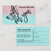 Certificat cadeau de type de Parties scintillant d (Devant / Derrière)