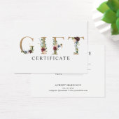 Certificat cadeau de typographie florale (Bureau)