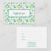 Certificat cadeau de vacances arbres de Noël (Devant / Derrière)