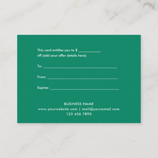 Certificat cadeau de vacances arbres de Noël (Dos)