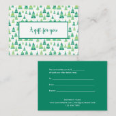 Certificat cadeau de vacances arbres de Noël (Devant / Derrière)