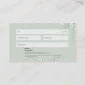 Certificat cadeau d'entreprise (Dos)