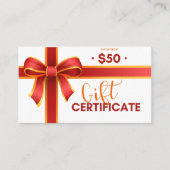 Certificat cadeau d'entreprise (Devant)