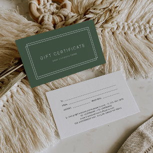 Certificat cadeau d'entreprise AVERY Rustique Vert