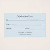 Certificat cadeau d'entreprise bleu pastel moderne (Dos)