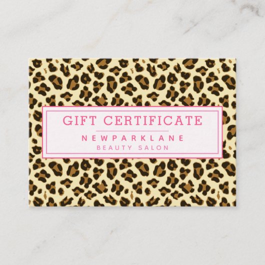 Certificat cadeau d'entreprise Empreinte de léopar (Devant)