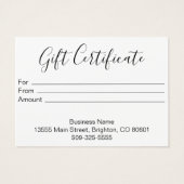 Certificat cadeau d'entreprise Feminine Rose Laver (Dos)