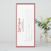 Certificat-cadeau d'entreprise - Modèle imprimé (Debout devant)