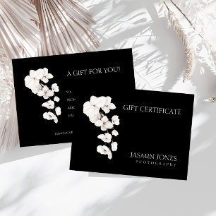 Certificat-cadeau d'entreprise Orchidée Noir Blanc