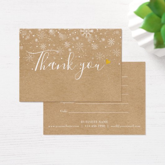 Certificat cadeau d'entreprise Rustic Kraft Merci (Bureau)