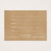 Certificat cadeau d'entreprise Rustic Kraft Merci (Dos)