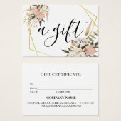 Certificat cadeau d'entreprise simple et moderne (Devant & derrière)