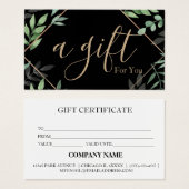 Certificat cadeau d'entreprise simple et moderne (Devant & derrière)