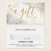 Certificat cadeau d'entreprise simple et moderne (Devant & derrière)