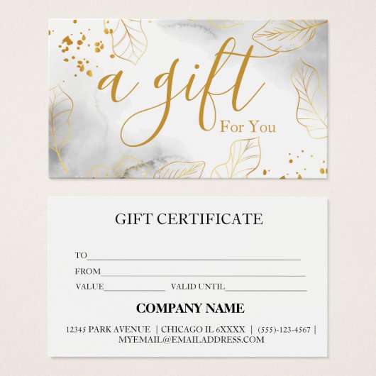 Certificat cadeau d'entreprise simple et moderne (Devant & derrière)