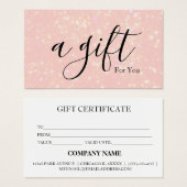 Certificat cadeau d'entreprise simple et moderne (Devant & derrière)