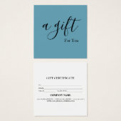 Certificat cadeau d'entreprise simple et moderne (Devant & derrière)