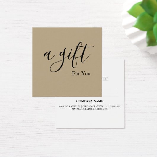 Certificat cadeau d'entreprise simple et moderne (Bureau)