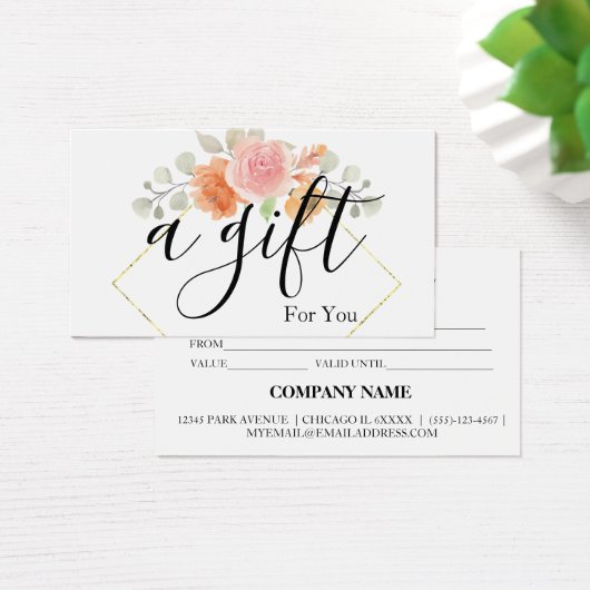 Certificat cadeau d'entreprise simple et moderne (Bureau)