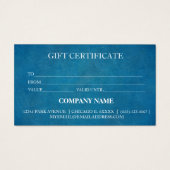 Certificat cadeau d'entreprise simple et moderne (Dos)