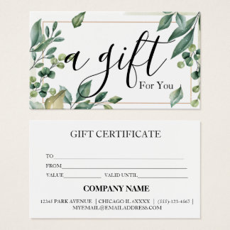 Certificat cadeau d'entreprise simple et moderne