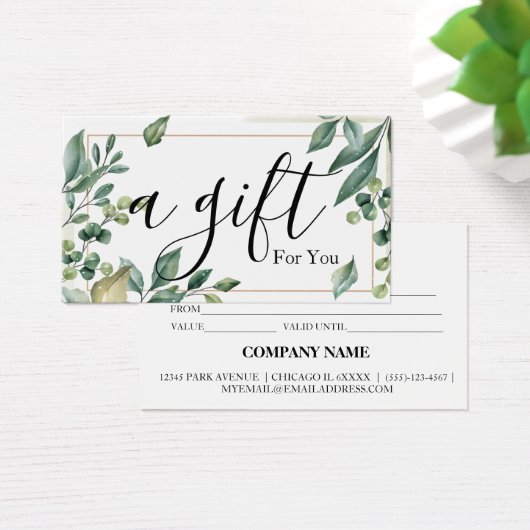 Certificat cadeau d'entreprise simple et moderne (Bureau)