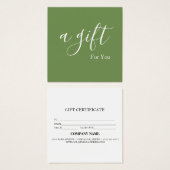 Certificat cadeau d'entreprise simple et moderne (Devant & derrière)
