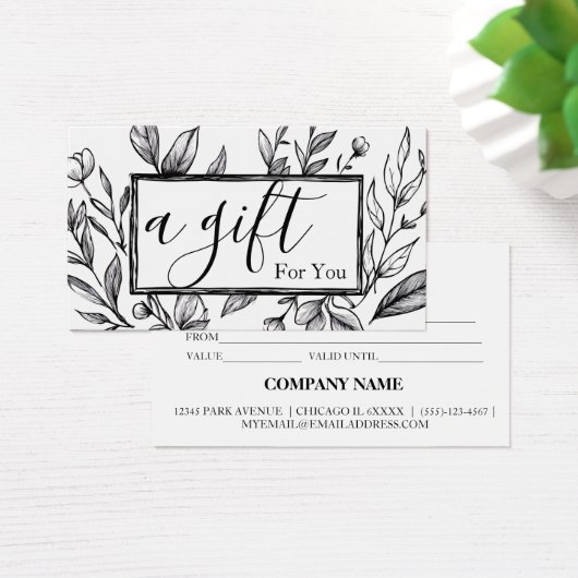 Certificat cadeau d'entreprise simple et moderne (Bureau)