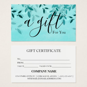 Certificat cadeau d'entreprise simple et moderne
