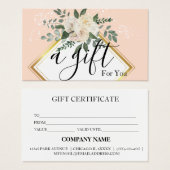 Certificat cadeau d'entreprise simple et moderne (Devant & derrière)