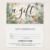 Certificat cadeau d'entreprise simple et moderne (Devant & derrière)