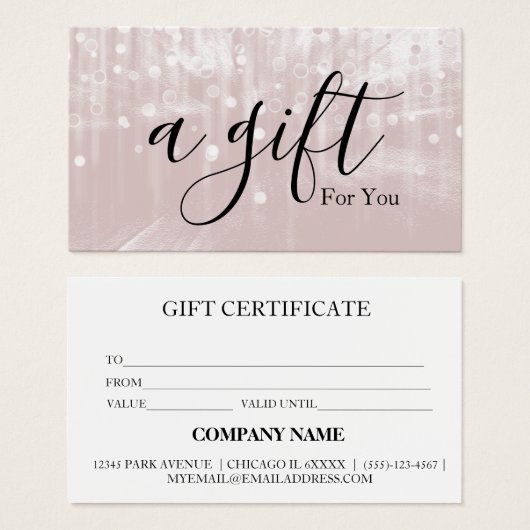 Certificat cadeau d'entreprise simple et moderne (Devant & derrière)