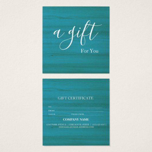 Certificat cadeau d'entreprise simple et moderne (Devant & derrière)