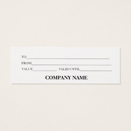 Certificat cadeau d'entreprise simple et moderne (Dos)