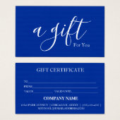 Certificat cadeau d'entreprise simple et moderne (Devant & derrière)