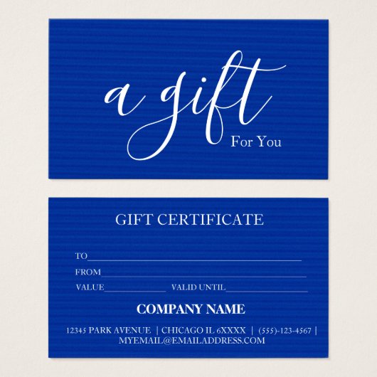 Certificat cadeau d'entreprise simple et moderne (Devant & derrière)